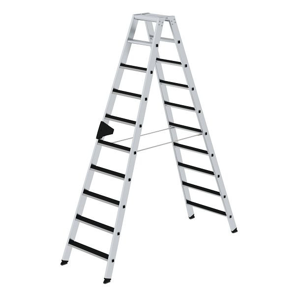 Munk Günzburger Steigtechnik Stufen-Stehleiter beidseitig begehbar mit clip-step 2x10 Stufen, 041610
