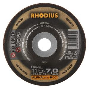 Rhodius ALPHAline RS28 Schruppscheibe, Durchmesser [mm]: 115, Stärke [mm]: 7, Bohrung [mm]: 22.23, VE: 25 Stück, 208732