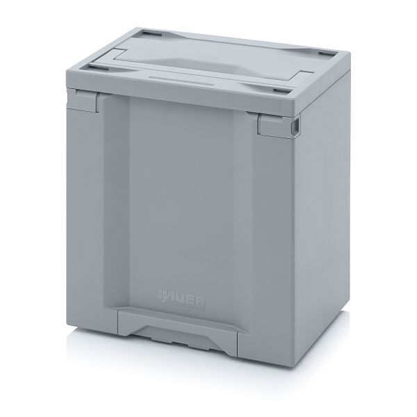 Auer Toolboxen Pro, 40 x 30 x 45 cm, Box hellgrau, Deckel hellgrau, TB 4344 F2
