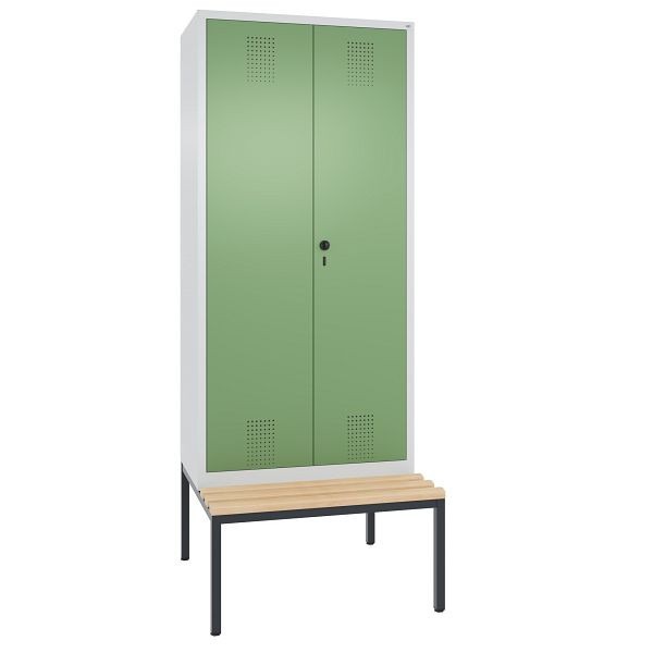 C+P Spind Evolo, 2 Abteile, H2090xB810xT815 mm, Grau/Resedagrün, 48052-22 S10317