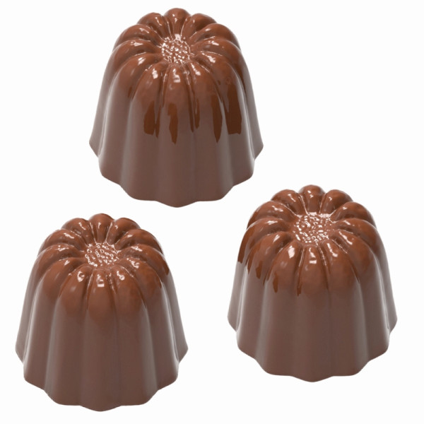 Schneider Schokoladen Form - Cannelé, 275 x 135 x 26 mm / 24,5 x 23,5 x 21,5 mm, 9 gr, 3 x 7 Stück, 421859