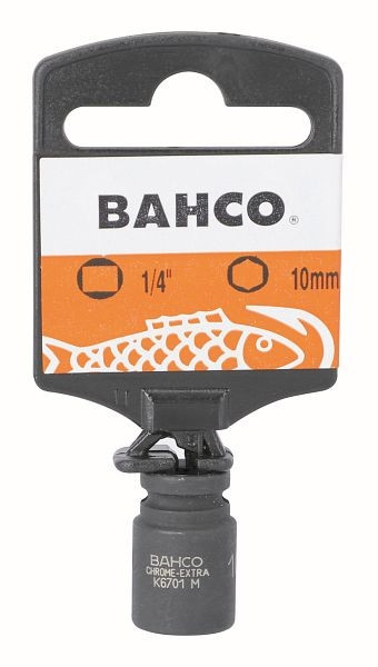 Bahco 1/4" Kraft-Steckschlüssel-Einsatz, 6kant, SW 10 mm, SB-Verpackung, SBK6701M-10