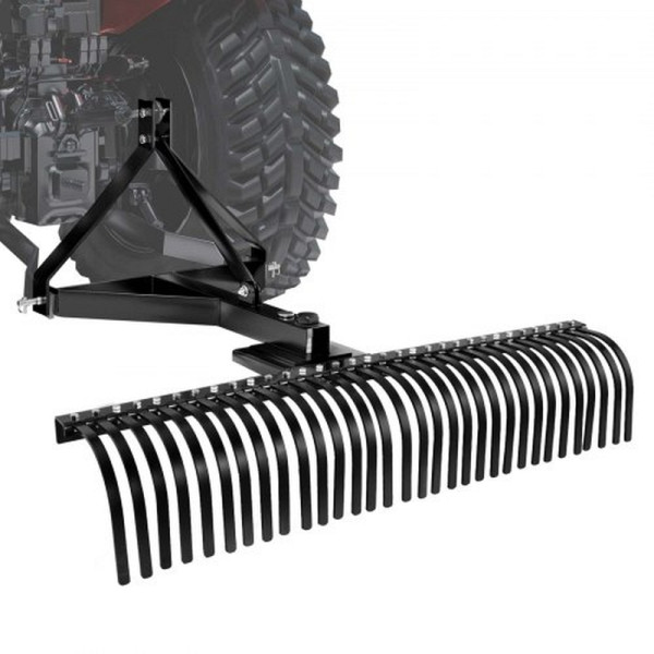 VEVOR Vertikutierer, 1525 mm, 32 Stahlzinken, Traktor-kompatibler Dreipunkt-Gartenrechen, ideal für Boden & Rasenpflege, ZXSCJ60INCHDM3BO4001V0