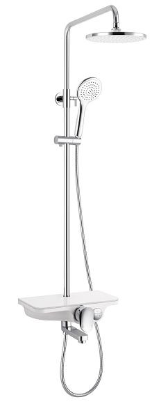 Sanotechnik Überkopfbrausestangen Set weiß mit Wanneneinlauf, AS703