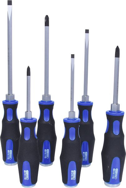 KS Tools ERGOTORQUEmax Schlagkappen-Schraubendreher-Satz, 6-teilig Schlitz, PH, 151.1160