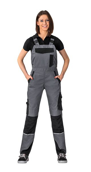 Planam Norit Damen Latzhose, schiefer/schwarz, Größe 36, 6531036