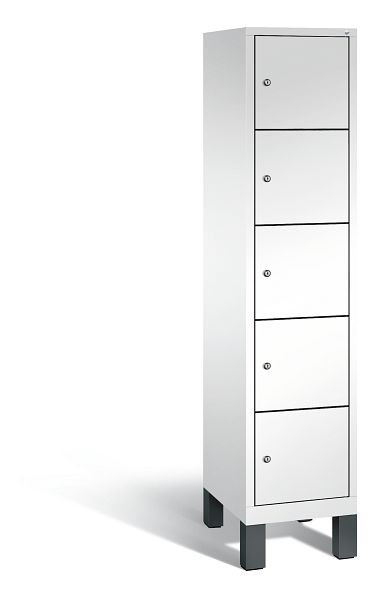 C+P Schließfachschrank Evolo, H1850xB420xT500mm, Farbe: Verkehrsweiß, 48010-125 S10055