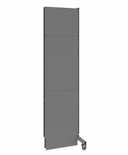DENIOS Mobile Akustik Trennwand, Anbaufeld, B 625, H 2500 mm, Akustik-Lochblech zweiseitig, grau, 293083