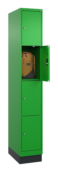 C+P Schließfachschrank Evolo PLUS, mit Sockel, 4 Fächer, 1950x300x500mm, 6037/60, 049020-104 S10026
