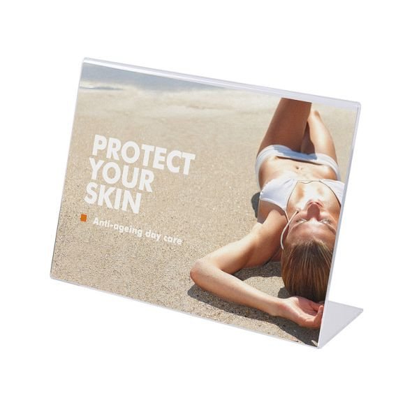 Showdown Displays Acrylaufsteller in L-Form DIN A4 quer, LA4PXS