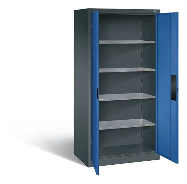 C+P Werkzeugschrank Acurado, H1950xB930xT600mm, Farbe: Anthrazitgrau / Enzianblau, Muldengriff, 8922-052 S10303
