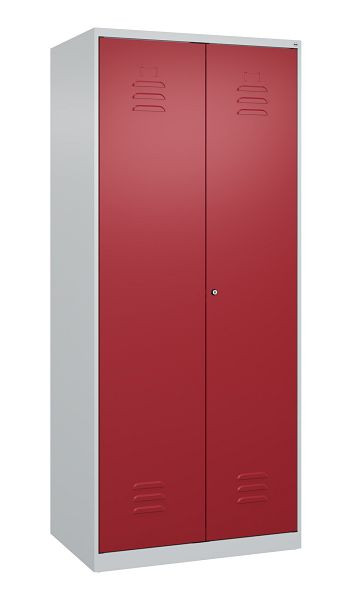 C+P Mehrzweckschrank Classic PLUS, Putzmittel-Spind, 2 Abteile, 1850x800x500mm, 7035/3003, Zylinderschloss, 080100-02 S10014