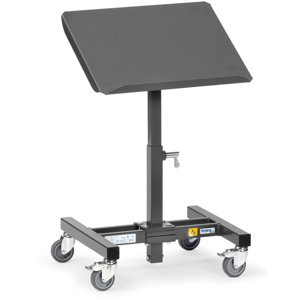 Fetra ESD-Materialständer, Ladefläche 510 x 410 mm, Höhenverstellbar von-bis: 755-1105 mm, 1892