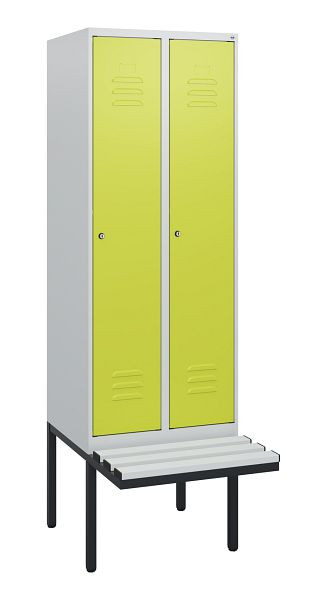 C+P Umkleidespind Classic PLUS, 2 Abteile, 1950x600x815mm, 7035/0024, Zylinderschlösser, 0800405-20 S10055