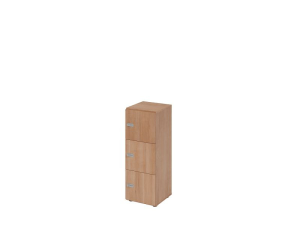 Hammerbacher Schließfachschrank schmal 3OH, 3 Türen mit Zahlenschloss, Korpus: Nussbaum, Türen: Nussbaum, 40 x 40 x 110 cm (BxTxH), V234L3/N/N/ZS