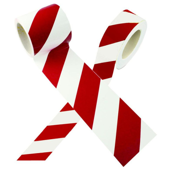 Stein HGS Warnmarkierungsband, 50 mm / rechtsweisend, Farbe: rot/weiß schraffiert, 35.1177