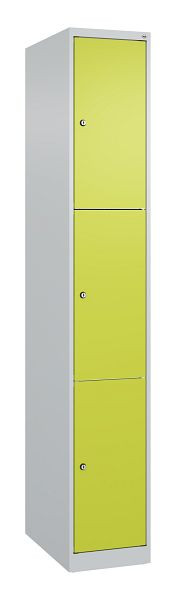 C+P Schließfachschrank Classic PLUS, 1850x300x500mm, 7035/0024, mit 3 Fächern, 080000-103 S10009
