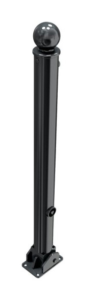 Schake Absperr-Stilpfosten Serie 474B Ø 76 mm, umlegbar, selbsteinrastende Verriegelung für Dübel Befestigung, Dreikantverschluss, 474FUB