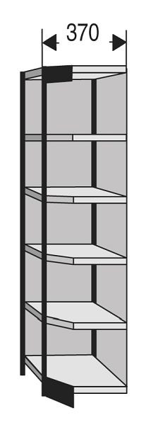 Kerkmann Büro-Regal Progress 2000, T 300 x H 2250 mm, schwarz/lichtgrau, 50228515