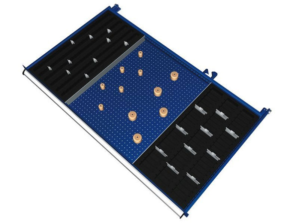 KLW Einteilungsmaterialsatz für Schubladen Fachhöhe 100 & 125 mm in SKB - Schrank, Schrankgröße 1201 x 750 mm B x T, B06, SKB-B06-068