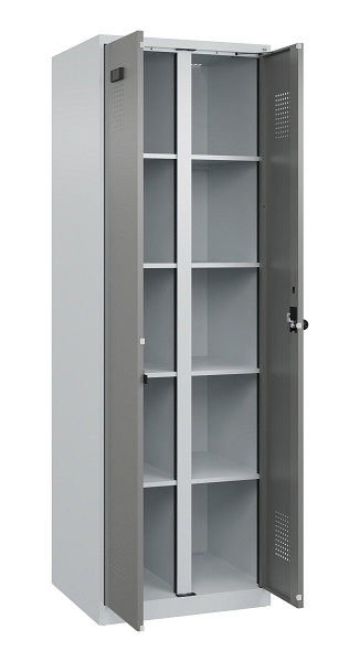 C+P Wäsche-Spind Evolo PLUS, 2 Abteile, 1850x600x500mm, 7035/0004, Verschluss Drehriegel, 049002-20B S10014