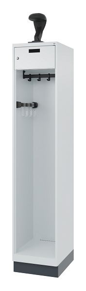 C+P Feuerwehrspind Evolo, Modell PRAKTUS, 1 Abteil, H1850xB400xT500 mm, Lichtgrau, Sockel, 0492015-12 S10009