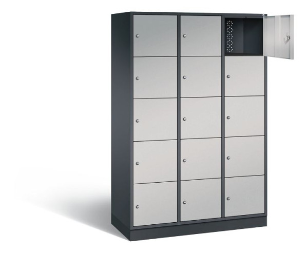 C+P XL-Schließfachschrank Intro, H1950xB1220xT490mm, Farbe: Schwarzgrau / Weißaluminium, 8570-302 S10109