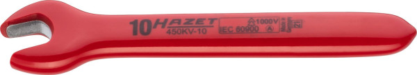 Hazet Einmaulschlüssel, schutzisoliert, Außen-Sechskant Profil, 10 mm, 450KV-10