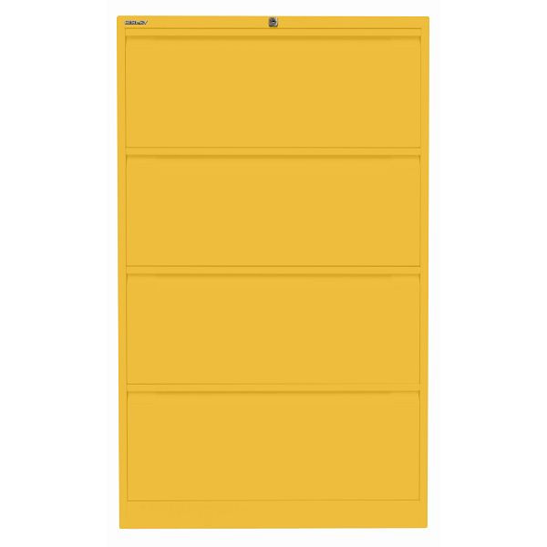 Bisley Hängeregistraturschrank, doppelbahnig, 4 HR-Schubladen, 642 sunflower, DF4642