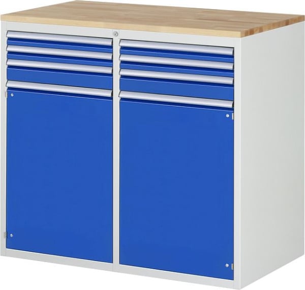 RAU Schubladenschrank 7000, 1145x650x1035mm, li: 2x60, H90mm, Flügeltür, re: Schublade 2x60, H90mm, Flügeltür, Buche-Massiv, 03-LL7.13.13A-B.11