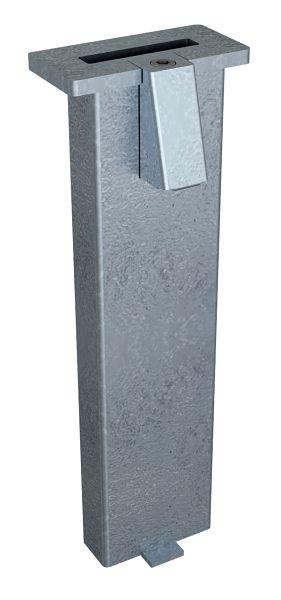 Schake Bodenhülse mit Feststellvorrichtung für Flachstahl 50x12mm, Gesamtlänge: ca. 400mm, feuerverzinkt, 450_41