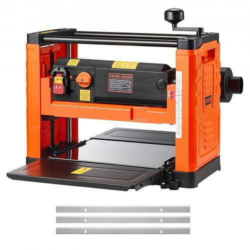 VEVOR Dickenhobel, 2 Gang, 330 mm Tisch, drei Klingen, 2000 W, 23500 U/min, Doppelrollen, Holzarbeit Hart- & Weichholz, TSBC2000WSSZIJMFG001V2