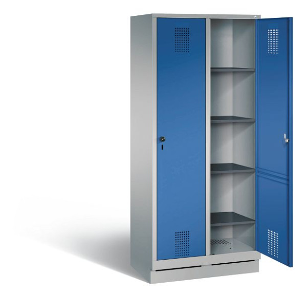 C+P Wäsche-Spind Evolo, H1800xB810xT500mm, Farbe: Weißaluminium / Enzianblau, 48020-22B S10029