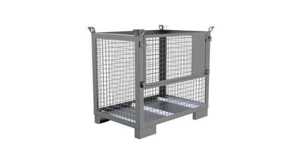 Schake Euro Gitterbox verzinkt, Tragkraft max. 1500 Kg, Auflast max. 6000 Kg, Laderaum 0,75m³, Länge: 1200 mm, Breite: 800 mm, Höhe, 1074 mm, 50372