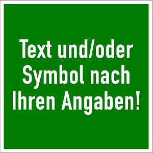 Moedel Rettungszeichen - Text und/oder Symbol nach Ihren Angaben, Folie, 100x100 mm, 61004