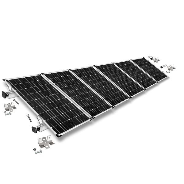 Offgridtec Befestigungskit mit Trapezklemmen für Blechdach 6 Solarpanel Rahmenhöhe 30mm, 8-01-023830-016