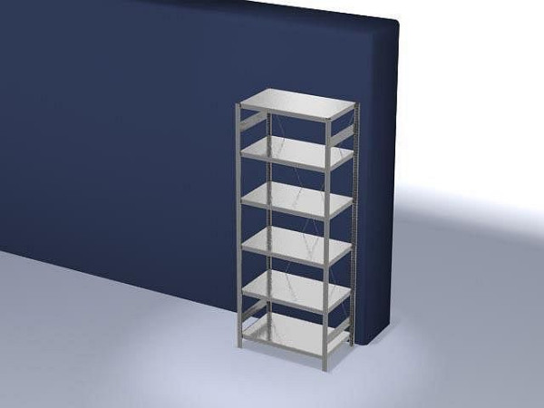 hofe Fachboden-Grundregal, 2500x600x1000 mm, 6 Fachebenen, verzinkt, 240 kg Fachlast, 2500 kg Feldlast, einseitige Bedienung, HZG25610XM