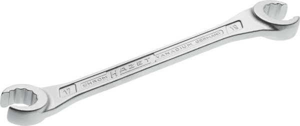 Hazet Doppel-Ringschlüssel, offen, Außen-Doppel-Sechskant Profil, 17 x 19 mm, 612-17X19