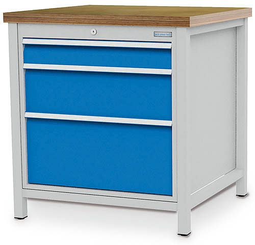 Bedrunka+Hirth Kastenwerkbank Serie 810 R24-24, 1x 100, 1x 200, 1x 300 mm, Schubladen-Vollauszug, 810 x 750 x 959 mm, 03.075.05V9
