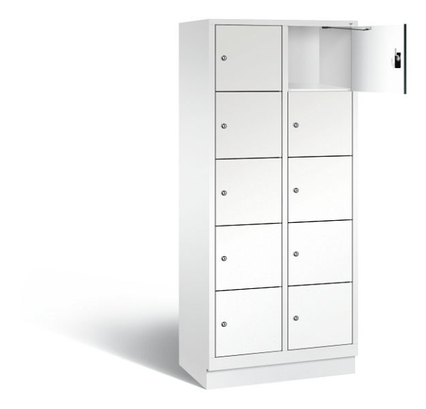 C+P Schließfachschrank Evolo, H1800xB810xT500mm, Farbe: Verkehrsweiß / Dekor Weiß, 48020-225 S10208