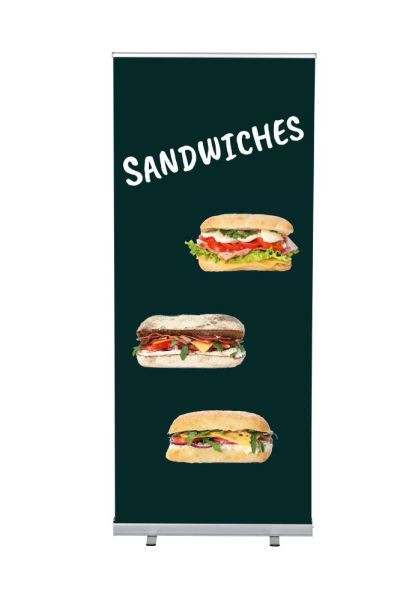 Showdown Displays Roll-Banner Budget 85 Komplettset Sandwiches Englisch, RBB085LSFI311