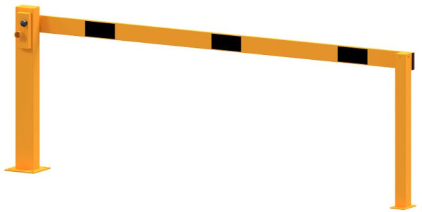 Schake Kompakte Handschranke 2,5m mit fester Auflagestütze, gelb / schwarz, mit Dreikantverschluss, 4011_250FPBG