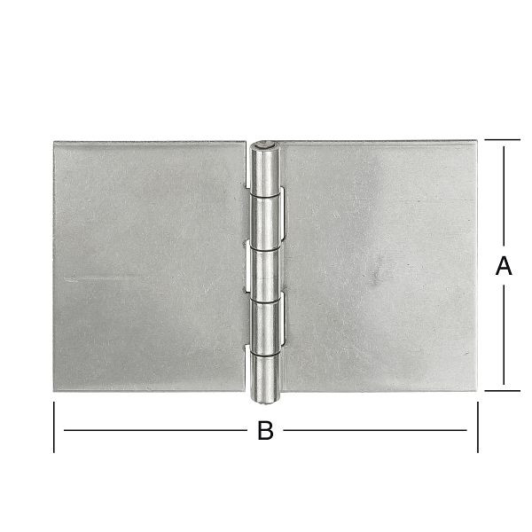 Vormann breite Scharniere, gerollt 60 x 90mm ungebohrt, VE: 20 Stück, 010504060U