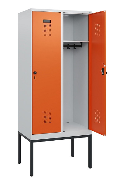 C+P Spind Evolo PLUS, Gestell, 2 Abteile, 1950x800x500mm, 7035/2004, Drehriegel, 0490305-22 S10002