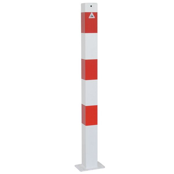 Schake Absperrpfosten Stahlrohr 70 x 70 mm ortsfest, für Dübel Befestigung feuerverzinkt / weiß beschichtet, 470PB/1
