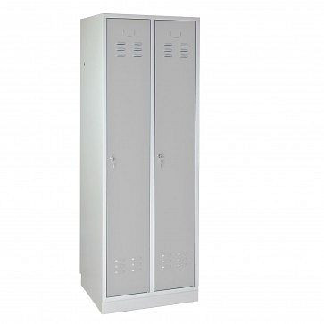 ADB Spind / Garderobenschrank Regular" 2-türig, Maße HxBxT: 1775x600x500 mm, Farbe Korpus: Lichtgrau (RAL 7035), Farbe Türen: Lichtgrau (RAL 7035), 40891