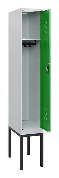 C+P Spind Evolo PLUS, Gestell, 1 Abteil, 1950x300x500mm, 7035/6037, Zylinderschloss, 0490305-10 S10038