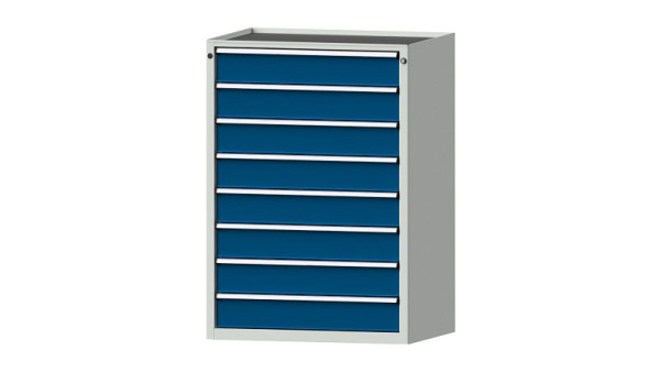 ANKE Werkbänke Schubladenschrank, Modell 4002 V, 910 x 675 x 1280 mm, RAL 7035/5010, Wanne, 611.302