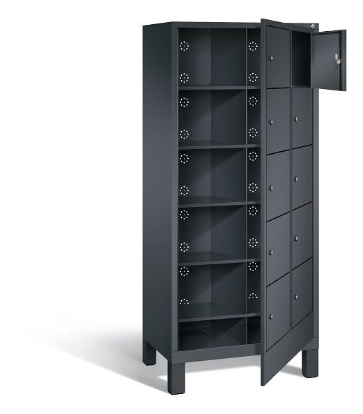 C+P Wäsche-Sammelschrank Evolo, H1850xB810xT500mm, Farbe: Schwarzgrau, 48060-205 S10036