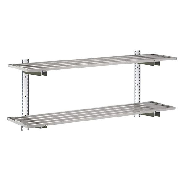 Gastro M Komplettes Regal 2 Ebenen 100x40cm - Komplettes Montage-Set (ohne Schrauben), HZ769